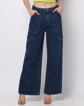 high-rise-straight-fit-jeans-with-slits