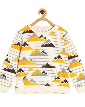 striped-ribbed-hems-sweatshirt
