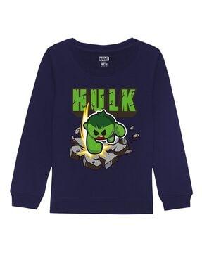 hulk-print-sweatshirt-with-ribbed-hem