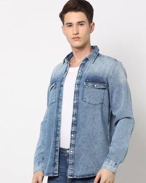 washed-denim-shirt-with-flap-pockets