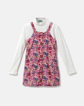 floral-print-a-line-dress-with-high-neck-t-shirt