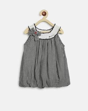 checked-a-line-dress-with-bow