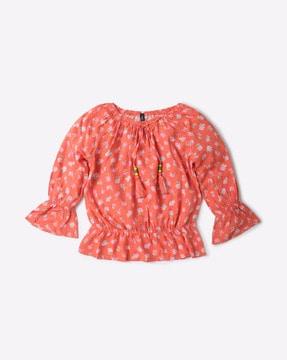 floral-print-top-with-flounce-sleeves