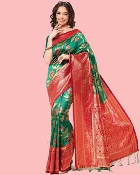 floral-pattern-banarasi-silk-saree