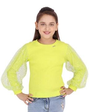 round-neck-top-with-embellished-sleeves