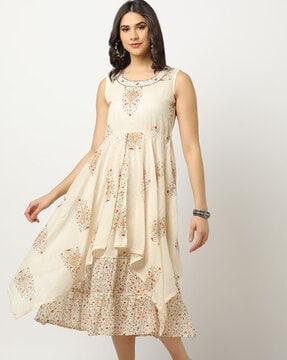 printed-a-line-double-layered-dress