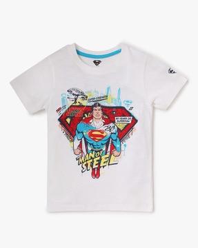 superman-print-round-neck-t-shirt