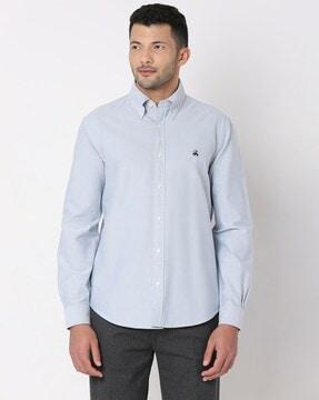 regent-fitted-oxford-yarn-dyed-solid-sports-shirt
