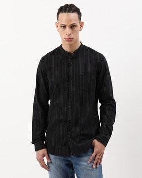 striped-slim-fit-shirt-with-patch-pocket