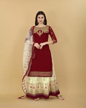 embroidery-3-piece-semi-stitched-dress-material-set