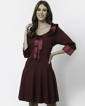 round-neck-fit-&-flare-dress
