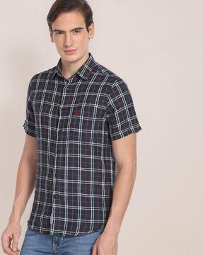 tartan-checked-linen-shirt