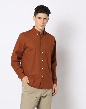 slim-fit-shirt-with-button-down-collar