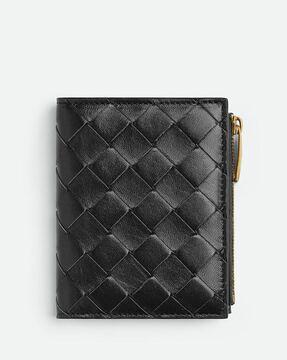 small-intrecciato-bi-fold-zip-wallet