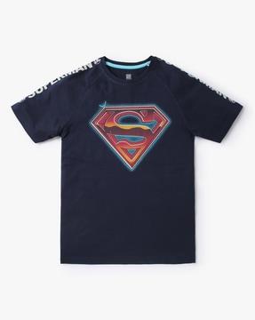 superman-print-round-neck-t-shirt
