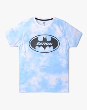 batman-print-round-neck-t-shirt