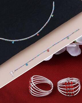 set-of-2-silver-plated-anklets-with-bicchiya