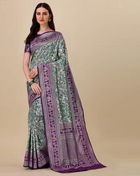 floral-print-art-silk-saree