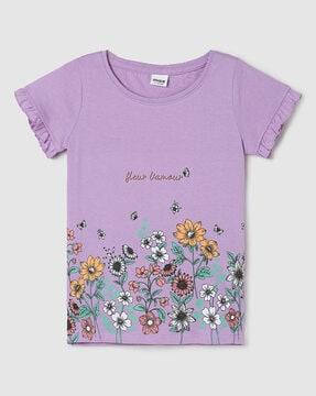 floral-print-crew-neck-t-shirt