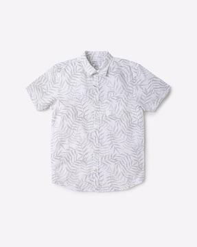foliage-print-slim-fit-shirt