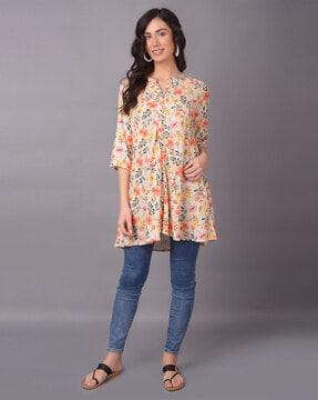 floral-print-a-line-tunic