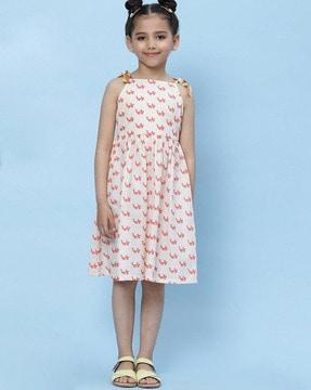 printed-cotton-fit-&-flare-dress