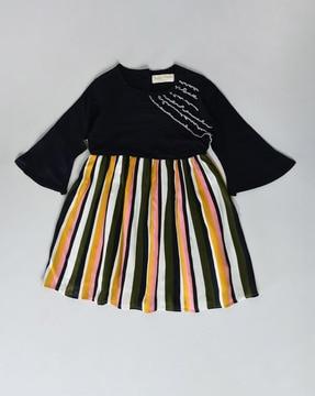 striped-fit-&-flare-dress