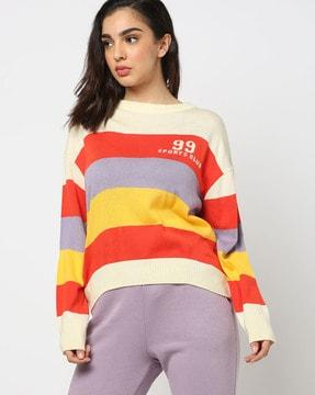 striped-round-neck-pullover