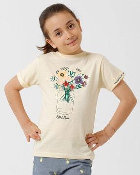 floral-print-round-neck-t-shirt