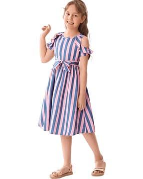 striped-fit-&-flare-dress