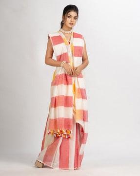 striped-handloom-saree-with-tassels