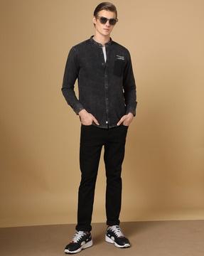 heavily-washed-slim-fit-cotton-shirt