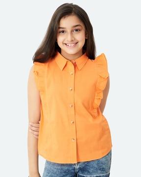 button-down-top-with-frill-detail