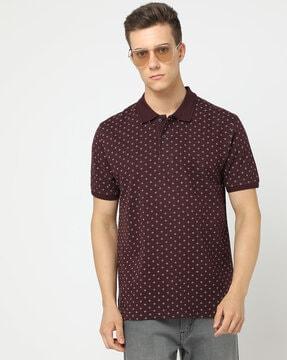 geometric-print-polo-t-shirt