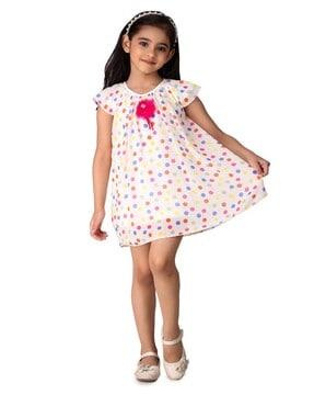 polka-dot-print-a-line-dress