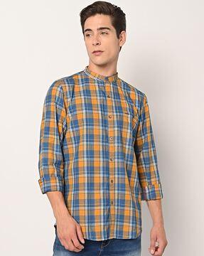 plaid-checked-cotton-shirt