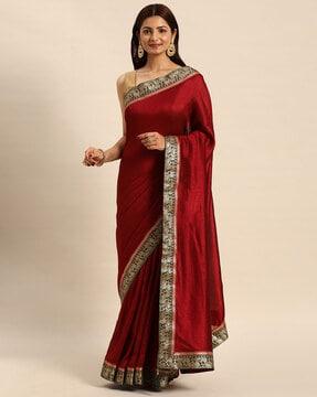 embellished-saree-with-contrast-border