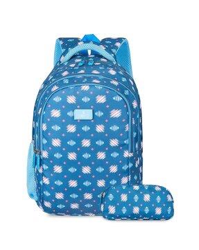 geometric-print-backpack-with-zip-closure