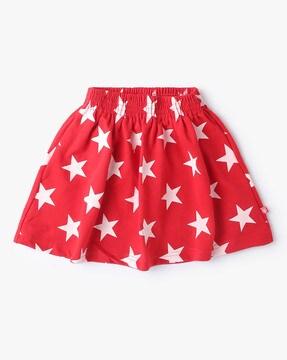 star-print-flared-skirt