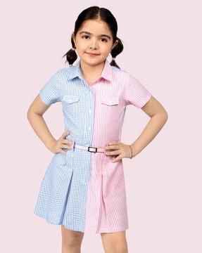 checked-shirt-dress-with-flap-pockets