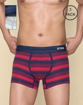 pack-of-3-striped-trunks-with-elasticated-waist