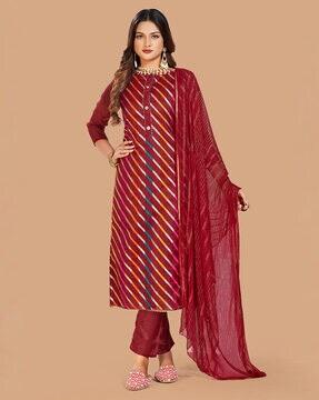 embellished-striped-unstitched-dress-material-with-dupatta