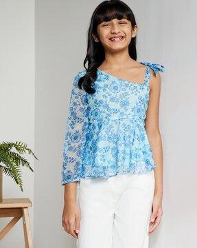 floral-printed-top-with-one-shoulder