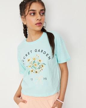floral-print-crew-neck-t-shirt