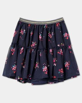 floral-print-tiered-skirt