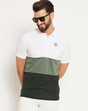 colourblock-polo-t-shirt-with-ribbed-hem
