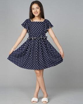 polka-dot-square-neck-fit-and-flare-dress