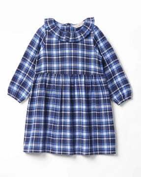 checked-fit-&-flare-dress
