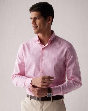 stripped-button-down-collar-shirt