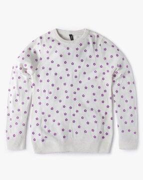 floral-print-pullover
